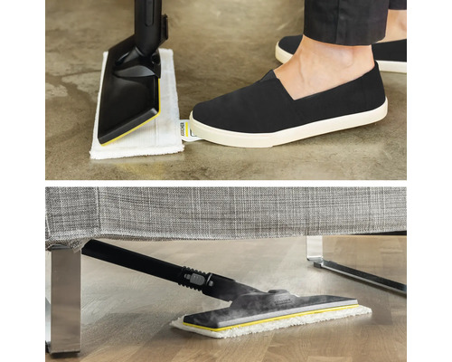 Dampfreiniger im Einsatz auf verschiedenen Bodenbelägen