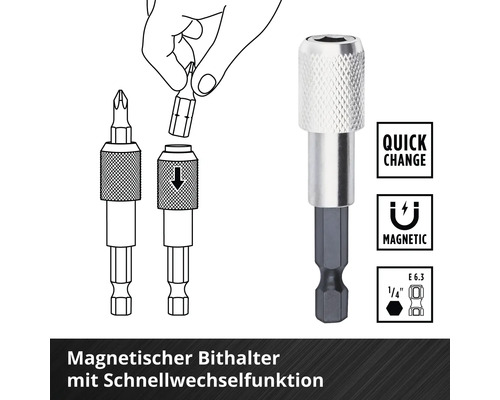Magnetischer Bithalter mit Schnellwechselfunktion und zugehörigen Symbolen