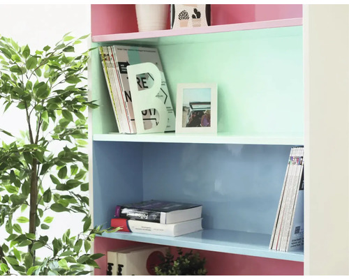 Regal mit Büchern und Dekorationen für das Wohnzimmer