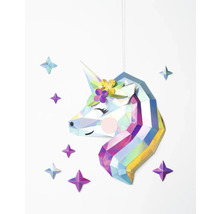 Dekorative Einhorn Wanddekoration mit Sternen.