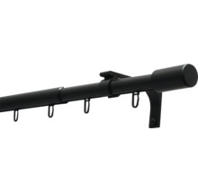 Gardinenstange mit Halterung und Gleitern zur Befestigung von Gardinen