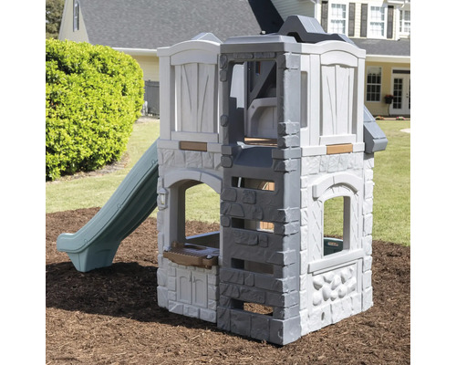 Spielhaus mit Rutsche für den Garten