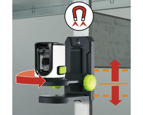 Magnetisches Symbol zur Darstellung der Befestigung des Laser-Nivelliergeräts