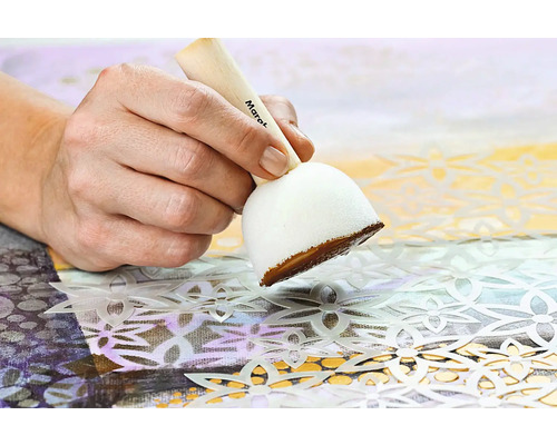 Hand bemalt Leinwand mit Schablonierpinsel