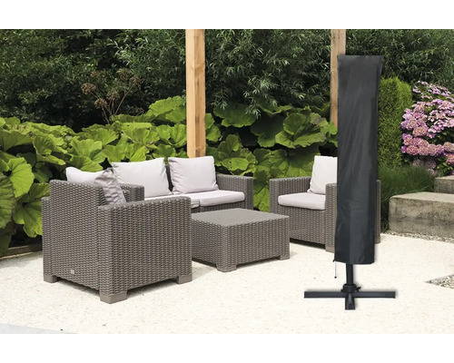 Gartenmöbel-Set mit Schutzhülle für Sonnenschirm