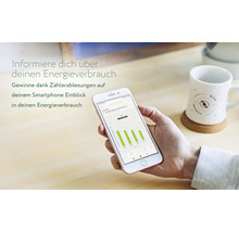 Smartphone zeigt Energieverbrauchsanalyse