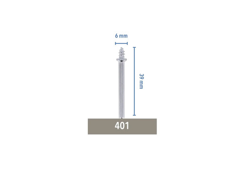 Metallstift mit Gewinde, 39 mm lang und 6 mm breit