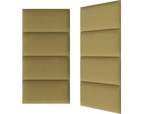 Zwei Schallschutzplatten mit je vier rechteckigen Abschnitten zur Wandmontage.