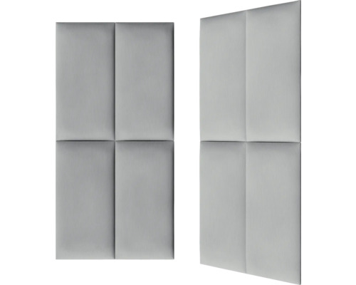Zwei Schallschutzplatten mit quadratischen Feldern für die Wandmontage.
