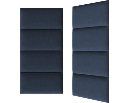 Zwei blaue Akustikplatten zur Wandmontage