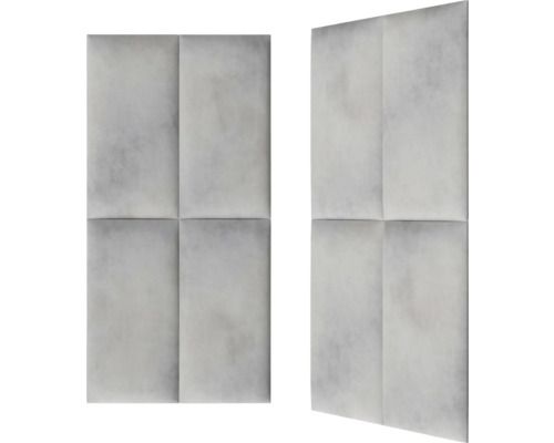 Zwei Schallschutzpaneele zur Wandmontage mit jeweils vier Rechtecken