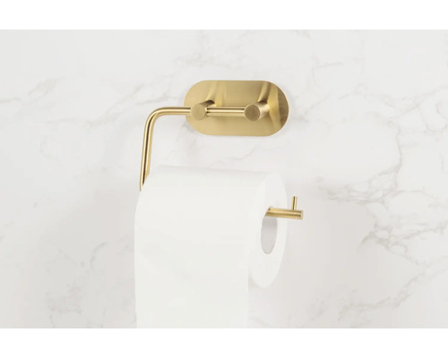 Toilettenpapierhalter aus Metall mit Papierrolle an einer Wand
