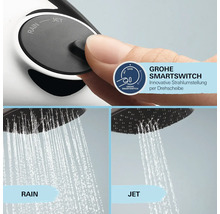 Brausekopf mit Strahlarten Rain und Jet sowie Grohe Smartswitch zur Strahlumstellung