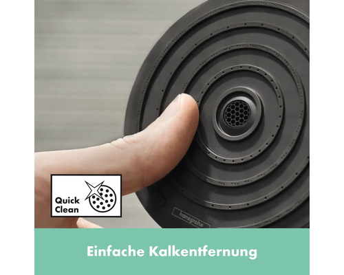 Hansgrohe Duschkopf mit Quick Clean Funktion für einfache Kalkentfernung.