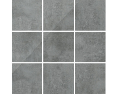 Neun graue Fliesen mit Zementoptik
