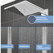 Duschkopf mit verschiedenen Strahlarten und 310 Millimeter Duschzone