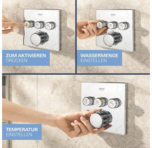 Badezimmerarmatur zur Einstellung von Temperatur und Wassermenge