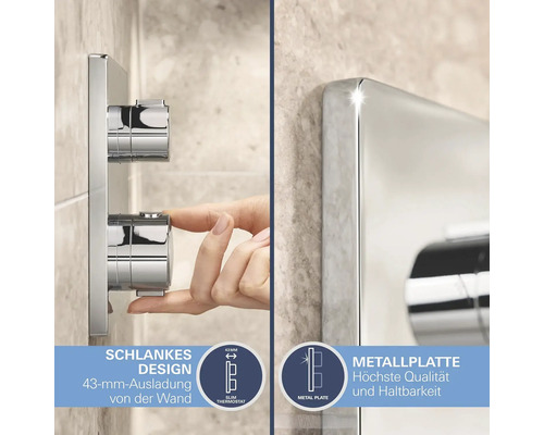Aufputzthermostat zur Wandmontage mit Metallelementen und schlankem Design