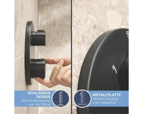 Aufputz Duscharmatur mit Thermostat und Hand bedient