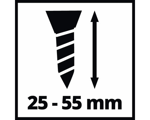 Schraubenlänge von 25 bis 55 Millimeter Symbol