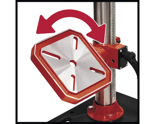 Schwenkbare Werkstückauflage einer Tischbohrmaschine