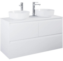 Waschbeckenunterschrank Jungborn DECEM 120x63,5x45,8 cm ohne Waschbecken weiß matt
