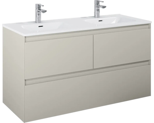 Waschtischunterschrank mit zwei Waschbecken und zwei Schubladen