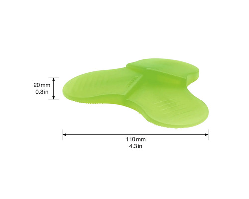 Grüne Silikon-Spachtel mit den Maßen 110 mm Länge und 20 mm Höhe