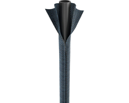 Kabelschutzschlauch mit Reißverschluss um ein Kabel.