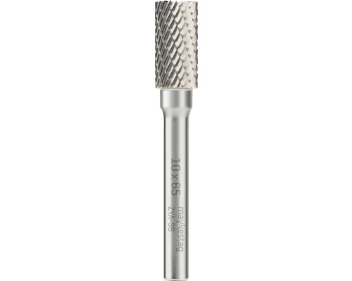 Frässtift aus Metall, Form Zylinder, circa 10 x 65 Millimeter