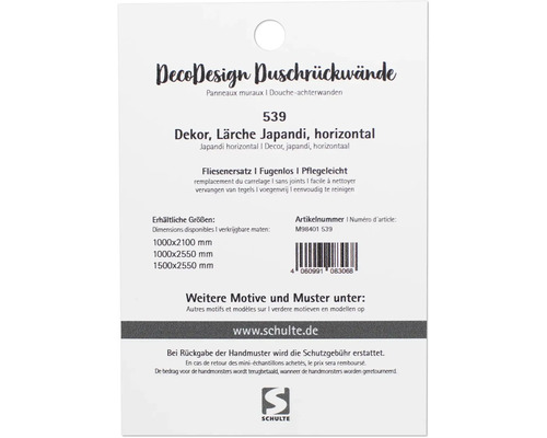Deco Design Duschrückwände Dekor, Lärche Japandi, horizontal