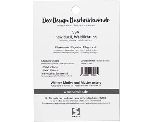 Musterplättchen DecoDesign Waldlichtung 105x148 mm für Duschrückwand