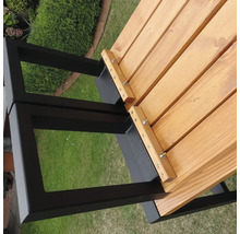 Gartenmöbelset Promadino 4 -Sitzer, Tisch, 2 Bankmodule, Bankmodul Holz, honigfarben