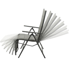 Gartensessel GARDEN PLACE Eve grau Gestell aus robustem Aluminium, Sitzbezug aus robustem Textilgewebe, Klappfunktion für platzsparende Lagerung