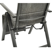 Gartensessel GARDEN PLACE Eve grau Gestell aus robustem Aluminium, Sitzbezug aus robustem Textilgewebe, Klappfunktion für platzsparende Lagerung