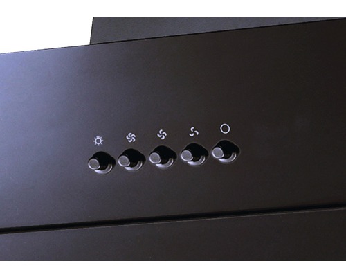 Bedienfeld einer Dunstabzugshaube mit verschiedenen Schaltern