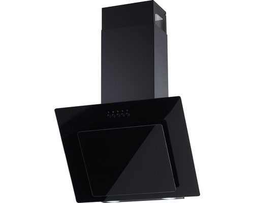 Schwarze Dunstabzugshaube mit Glasschirm für die Küche