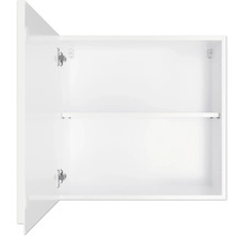 Offener Badezimmerschrank mit einem Regal