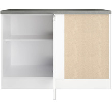 Unterschrank mit einer offenen Seite und einer Schiebetür