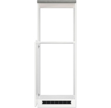 Weißer Heizkörperunterschrank mit Lüftungsgitter