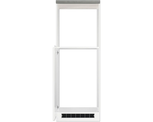 Weißer Heizkörperunterschrank mit Lüftungsgitter