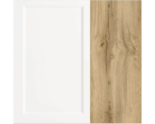 Weißer Küchenschrank mit Holzstruktur