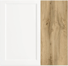 Küchenfront in Weiß und Holzeffekt