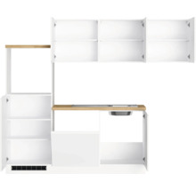 Küchenzeile mit Spüle und Schränken zur Kücheneinrichtung