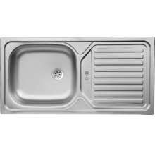 Spüle aus Edelstahl mit Abtropffläche