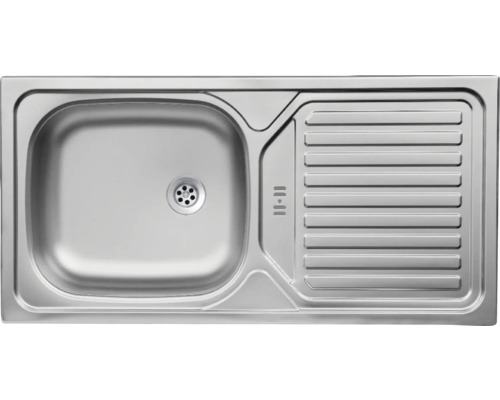 Spüle aus Edelstahl mit Abtropffläche