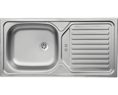 Spüle aus Edelstahl mit Abtropffläche