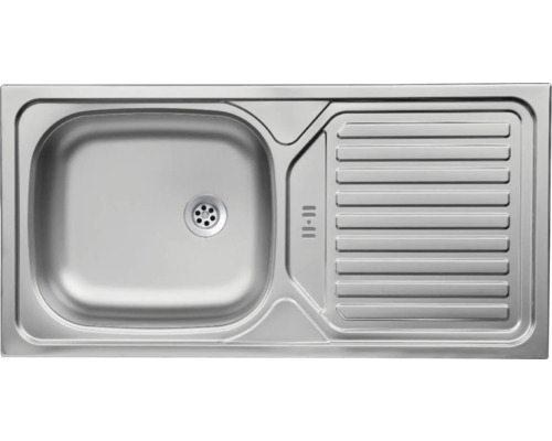 Spülbecken aus Edelstahl mit Abtropffläche