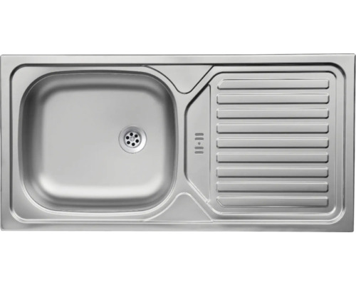 Spüle aus Edelstahl mit Abtropffläche