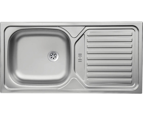 Spüle aus Edelstahl mit Abtropffläche